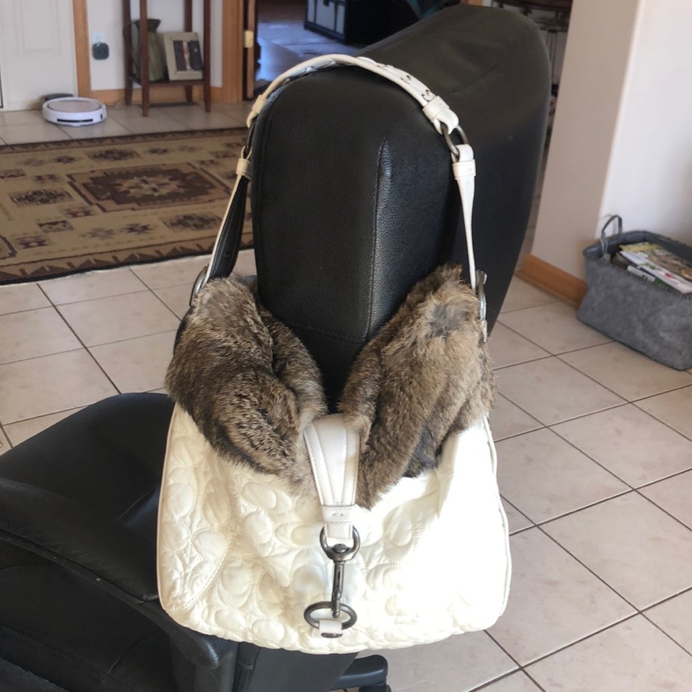 Authentic Coach White/Rabbit Handbag - image 1